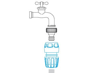 Raccordo portagomma universale 1/2" 5/8" 3/4" GF GARDEN