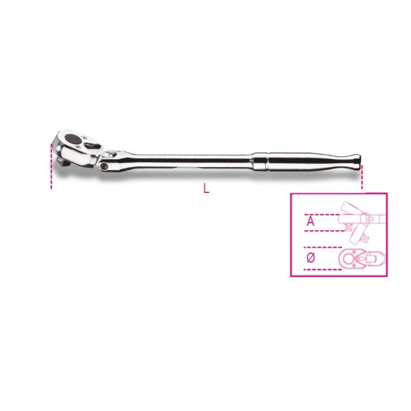 Cricchetto reversibile con attacco quadro maschio 3/8" Beta 910M/56