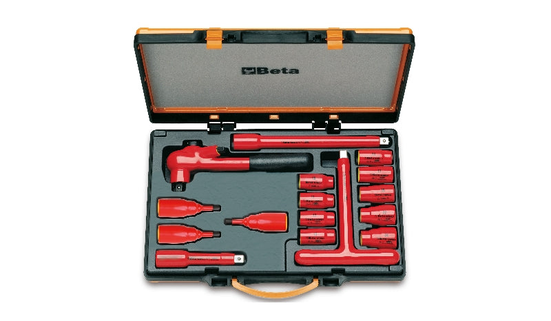 Set 9 chiavi a bussola esagonali 3 chiavi a bussola esagonali maschio e 4 accessori 1/2"  Beta 920MQ/C16 Isolamento 1000V