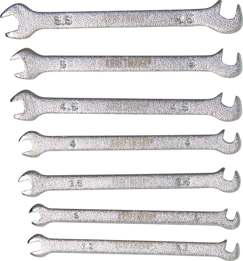 SET 7 PEZZI, MINI -CHIAVI FISSE A FORCHETTA DOPPIE, 3 - 5,5 MM BGS1239