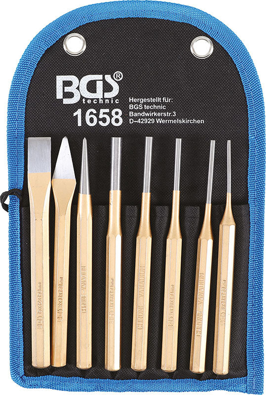 SET 8 PEZZI, CACCIASPINE, SCALPELLI E PUNZONE BGS1658