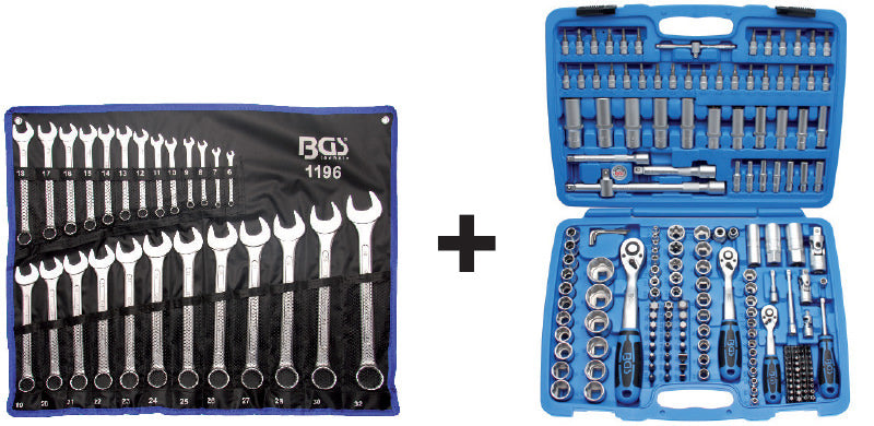 SET CHIAVI COMBINATE + BUSSOLE SET 1 PEZZO BGS 1196 + 1 PEZZO BGS 2292	promo BGS229296