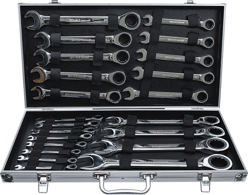 SET 22 PEZZI, CHIAVI COMBINATE A CRICCHETTO, 6 - 32 MM BGS30009