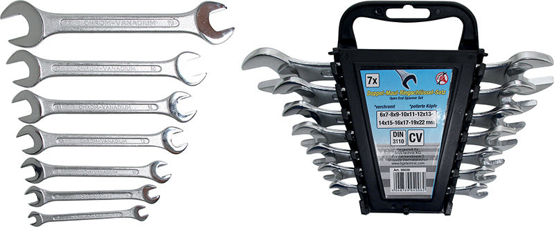 SET 7 PEZZI, CHIAVI FISSE A FORCHETTA DOPPIE 6/22mm BGS30030