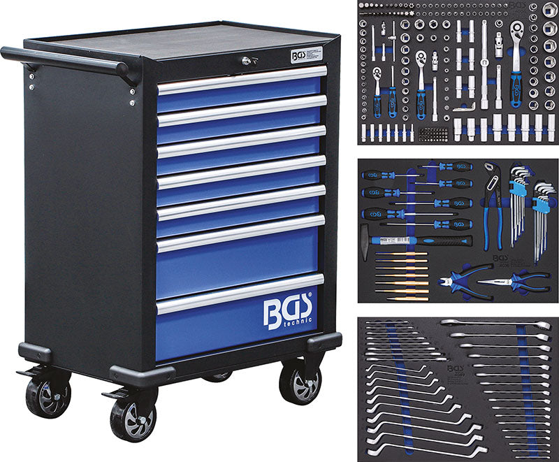 CARRELLO PORTA UTENSILI 7 CASSETTI, CON 263 UTENSILI BGS4207