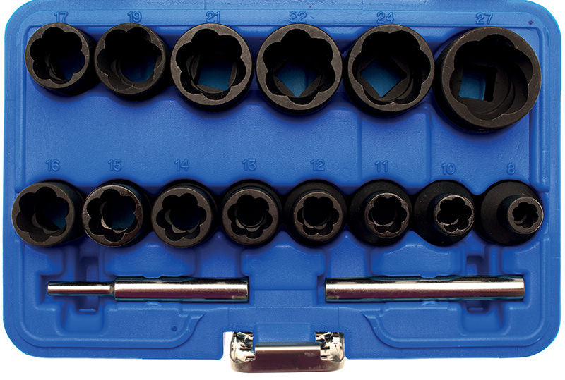 SET 16 PEZZI, ESTRATTORI 8-27 MM, 1/2” BGS5269