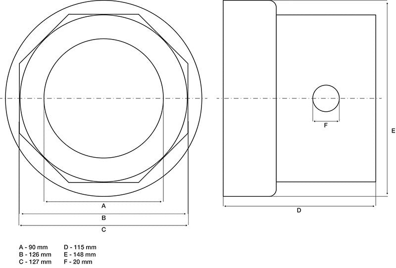 CHIAVE PER DADI FORCELLA, OTTAGONALE, PER RIMORCHI R.O.R., 127 MM BGS6968
