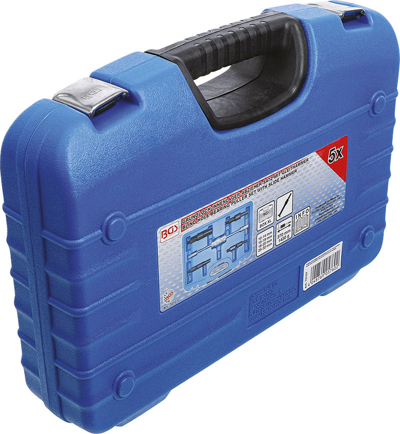 SET 5 PEZZI, ESTRATTORI PER CUSCINETTI IN FORI CIECHI, CON MARTELLO A MASSA BATTENTE BGS70107