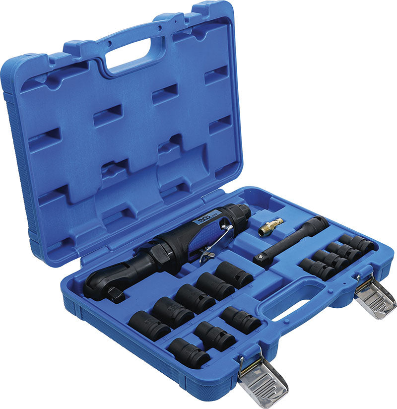 SET 14 PEZZI,CHIAVE A CRICCHETTO PNEUMATICA REVERSIBILE CON	BUSSOLE BGS70192