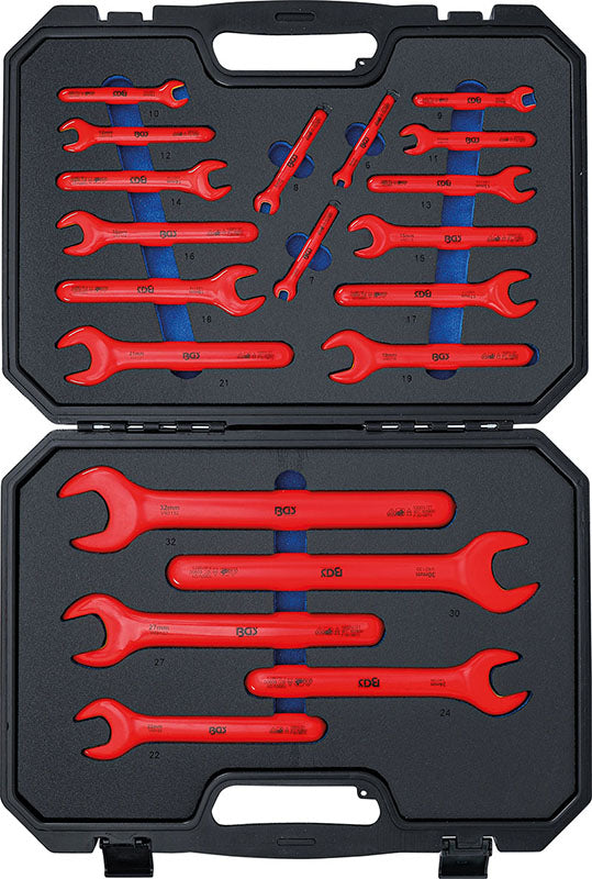 SET 20 PEZZI, CHIAVI FISSE A FORCHETTA CON UNA BOCCA, ISOLATE VDE, 6 - 32 MM BGS71085