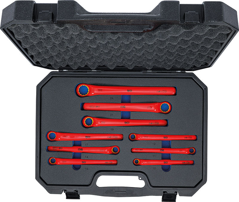 SET 9 PEZZI, CHIAVI DISASSATE, CON ANELLO POLIGONALE, ISOLATE VDE, 10 - 24 MM BGS72035