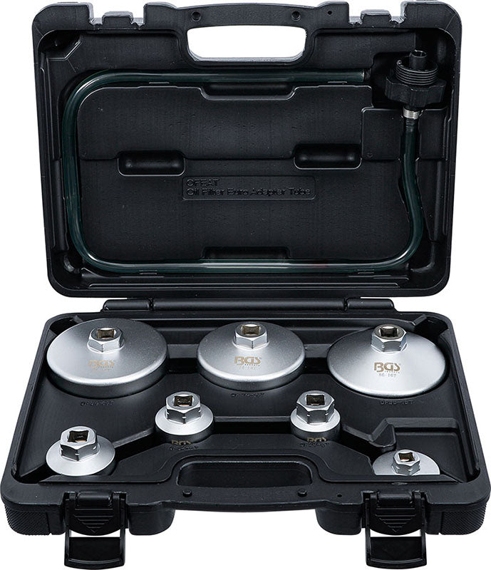 SET 8 PZ,CHIAVI A TAZZA PER FILTRI OLIO,CON TUBO DI SCARICO	BGS72054