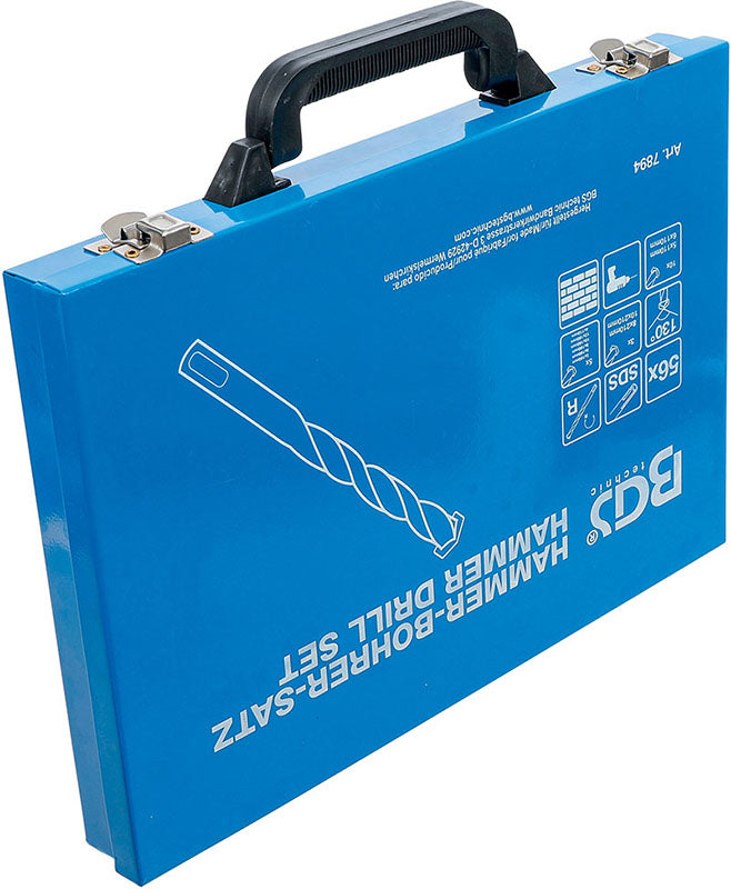 SET 56 PEZZI, PUNTE DA TRAPANO, CON ATTACCO SDS, AL CARBURO, 4 - 12 MM BGS7894