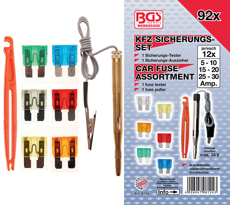 ASSORTIMENTO 92 PEZZI, FUSIBILI BGS8124