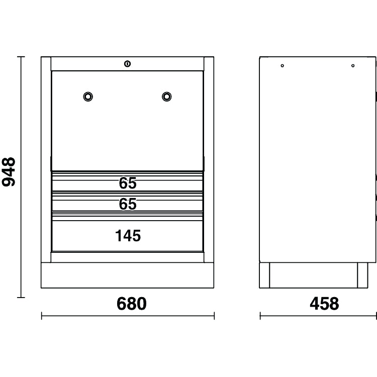 Modulo fisso con arrotolatori integrati per arredo officina Beta C45PRO ACT