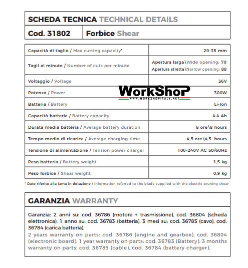 Forbice elettrica Electra Ausonia per potatura