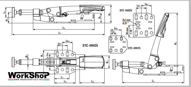 Sistema di serraggio a spinta Bessey STC-IHH