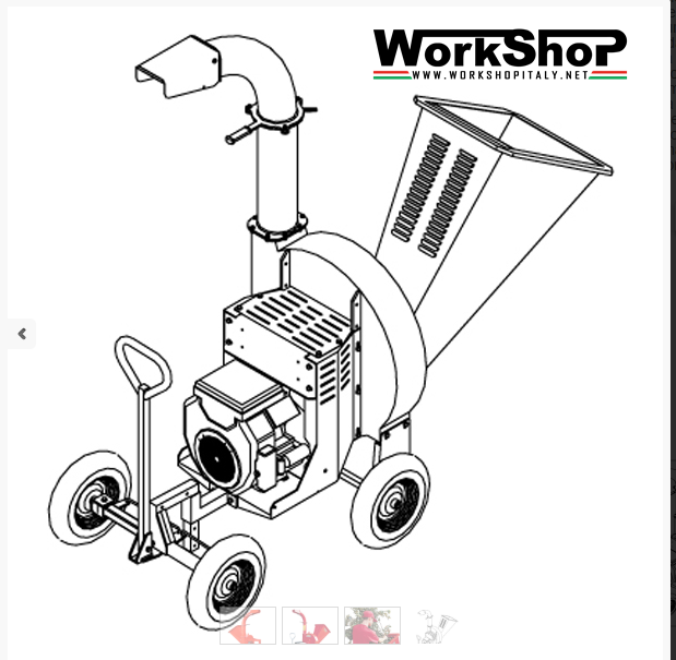 Biotrituratore Caravaggi BIO 190  motore Honda Elettrico Trattore