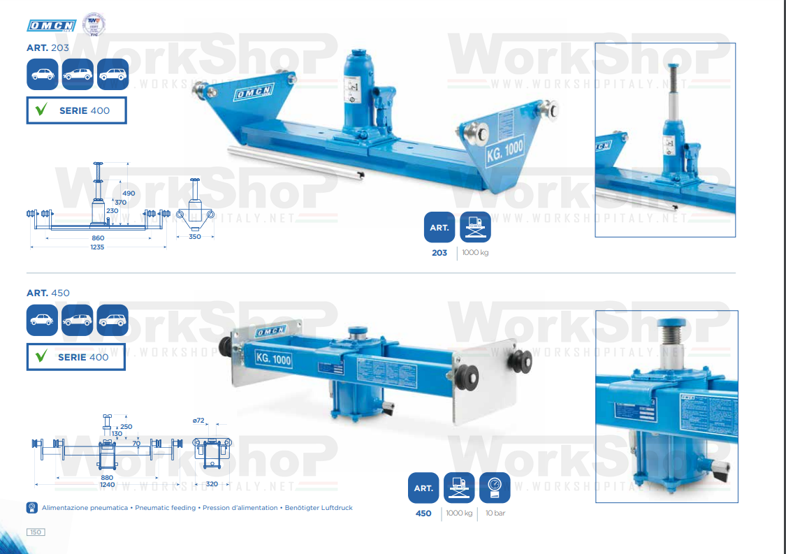 Traverse di sollevamento OMCN 203 450 450/a 460