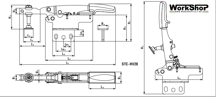 Sistema di serraggio verticale Bessey STC-HV