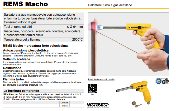 Saldatore turbo a gas acetilene Rems Macho
