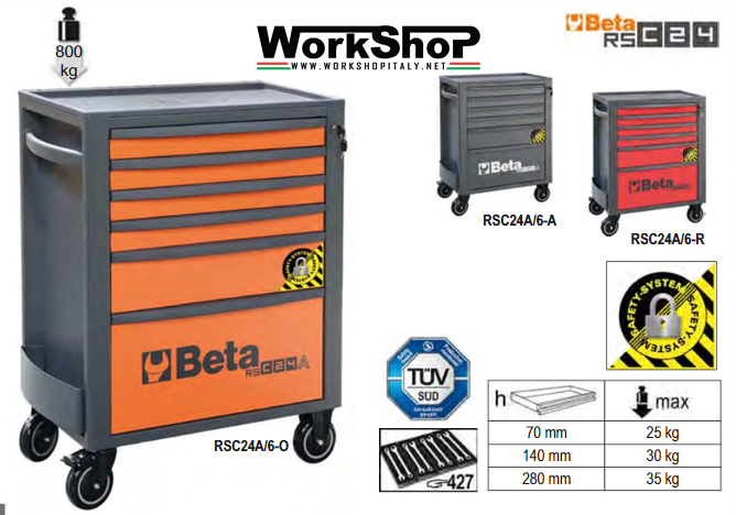 Carrello Beta RSC24SA/6 Cassetti Antiribaltamento