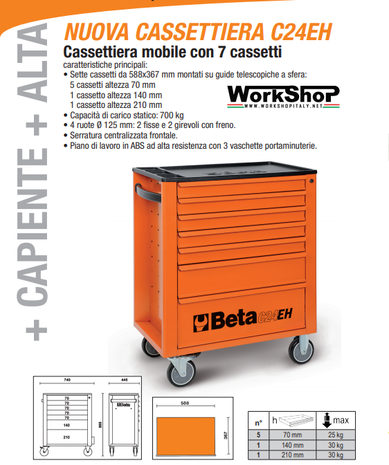 Carrello Beta Utensili C24EH EASY 7 cassetti VUOTO