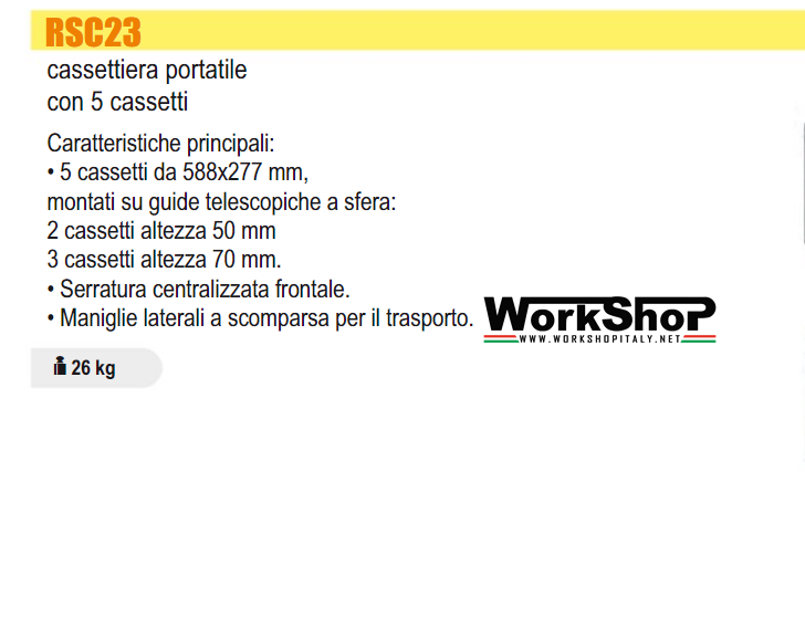 Cassettiera portatile 5 cassetti Beta RSC23