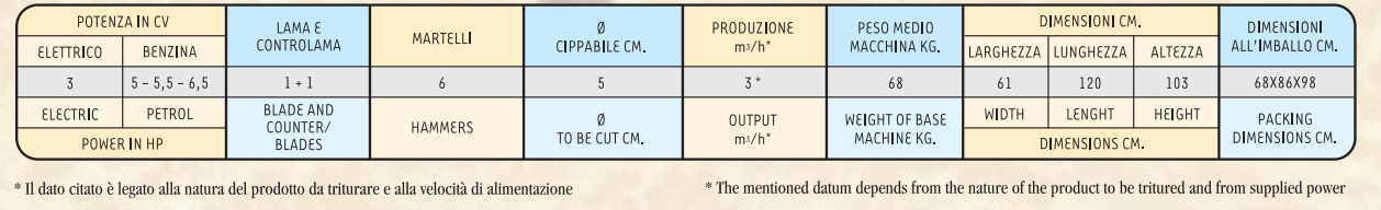Biotrituratore Caravaggi BIO 55 motore Honda - Elettrico