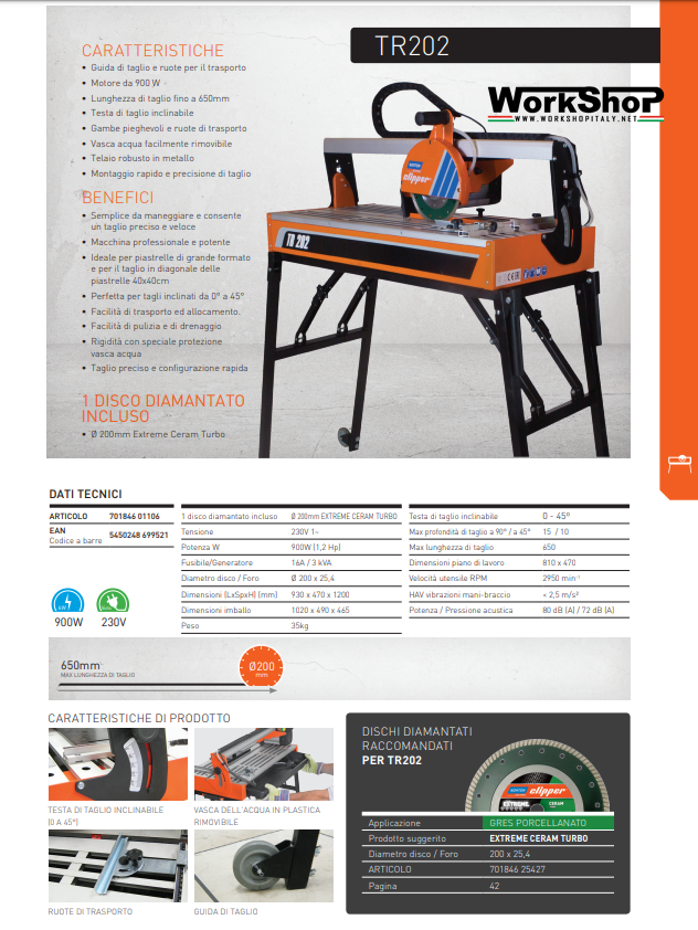 Tagliapiastrelle Norton Clipper TR202