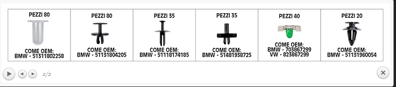 Set 290 clip automotive Bgs Fermec BGS9042 Bmw Vw