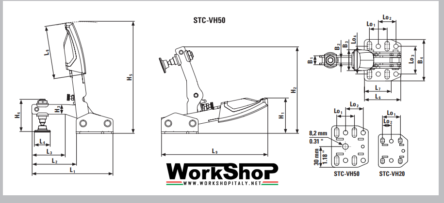 Sistema di serraggio verticale Bessey STC-VH