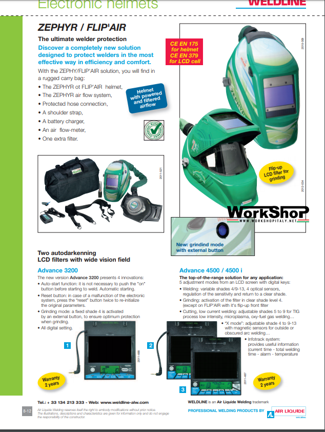 Maschera da saldatore completa di respiratore Lincoln COMPLETE ZEPHYR 4500 LS