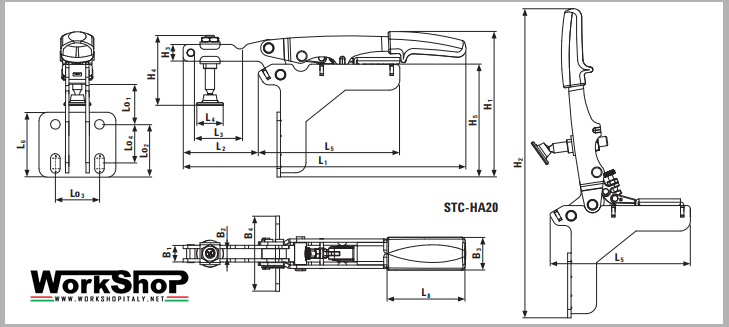Sistema di serraggio orizzontale Bessey STC-HA