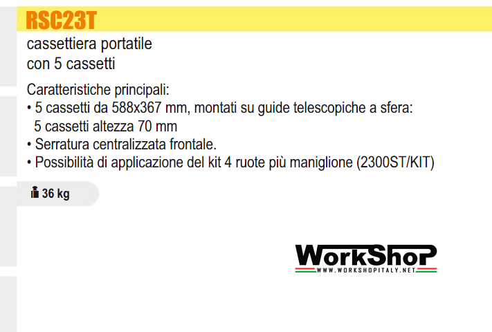 Cassettiera portatile 5 cassetti Beta RSC23T