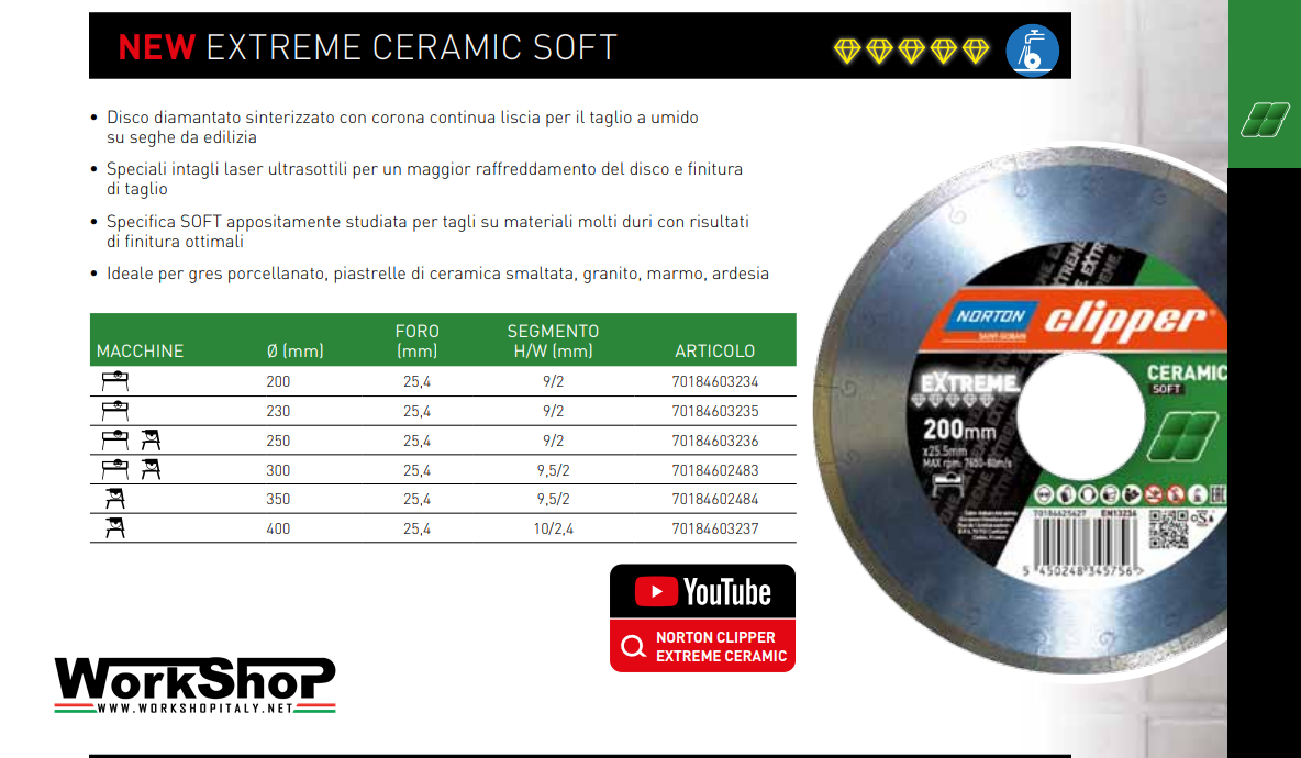 Disco Diamantato Clipper Norton NEW EXTREME CERAMIC SOFT