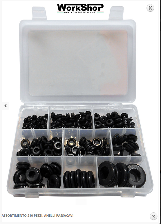 Set 210 passacavi in gomma Bgs Fermec 210PCE