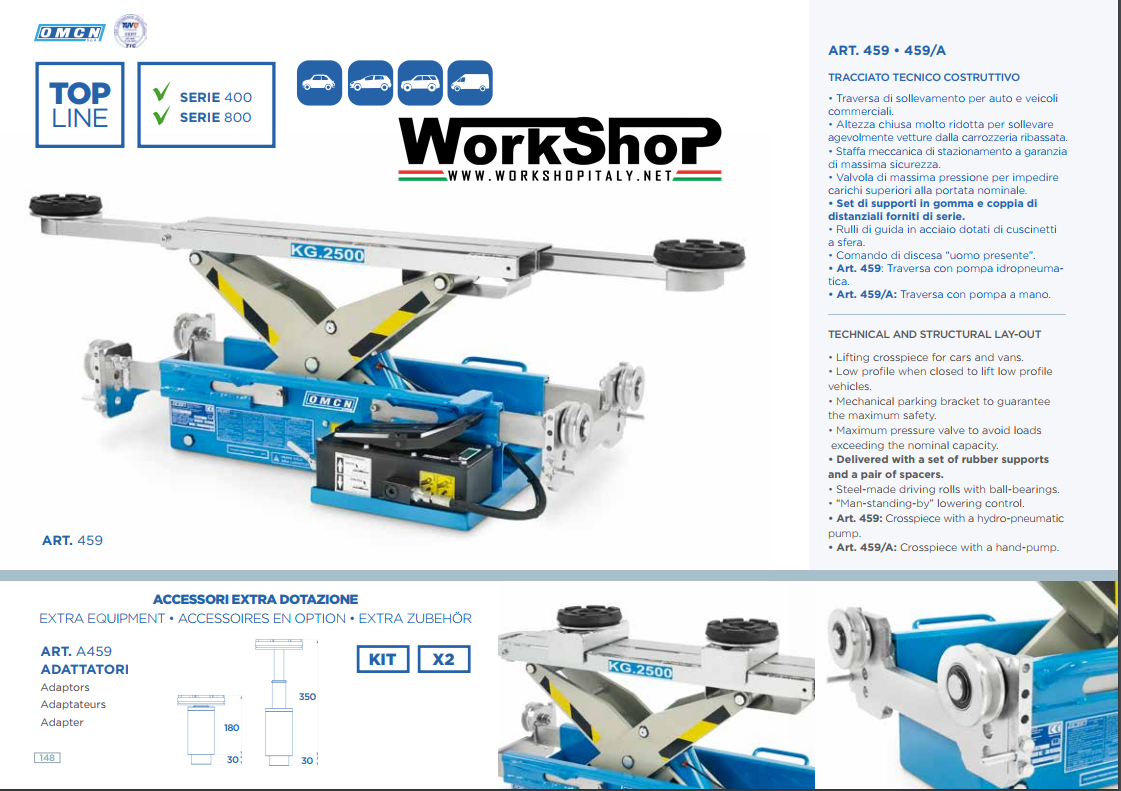 Traverse di sollevamento OMCN 459 2500KG.