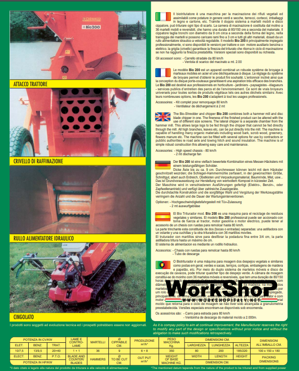 Biotrituratore Caravaggi BIO 200  motore Honda Trattore
