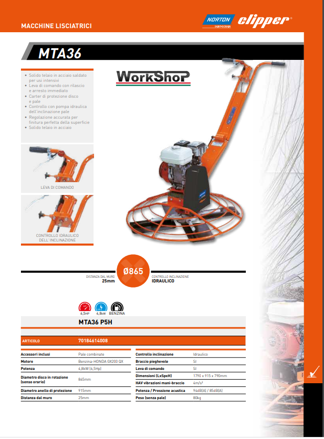 Lisciatrice per pavimenti Norton Clipper MTA36