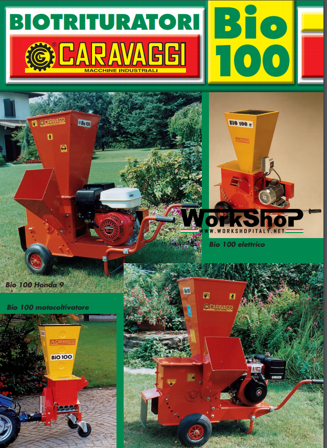 Biotrituratore Caravaggi BIO 100  motore Honda Elettrico motocoltivatore
