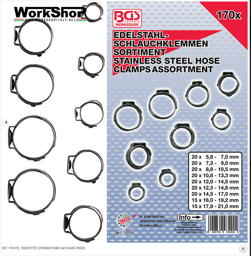 Set 170 fascette stringitubo FERMEC BGS BGS14115