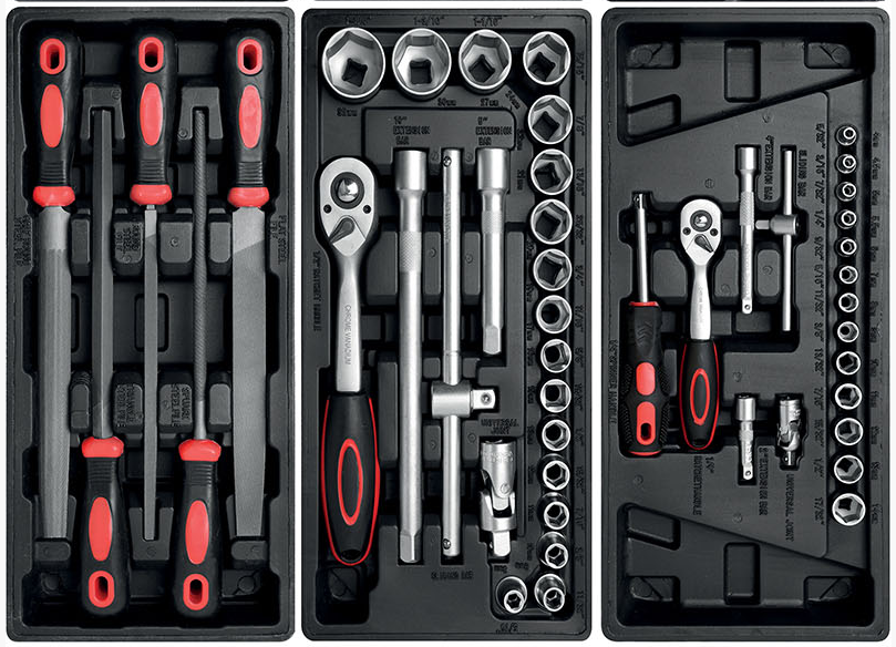 Carrello portautensili ROSSO Fermec Bgs 7 cassetti 197 utensili BGS 4074