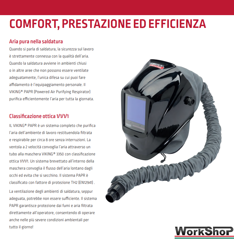 Maschera saldatore lcd con kit purificatore aria Lincoln VIKING™ PAPR