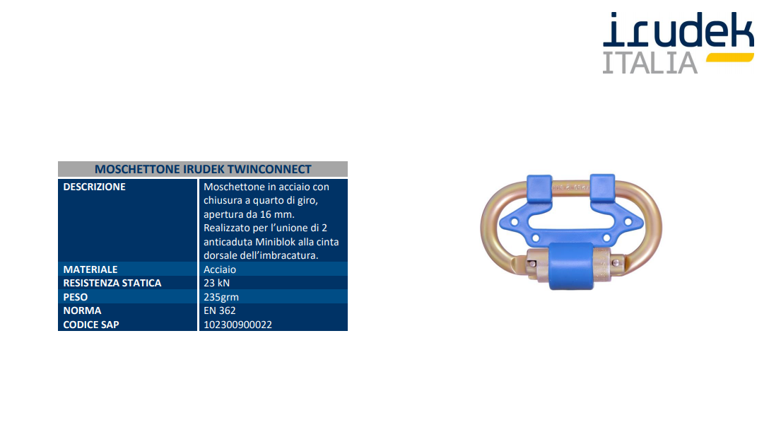 Moschettone IRUDEK TWINCONNECT