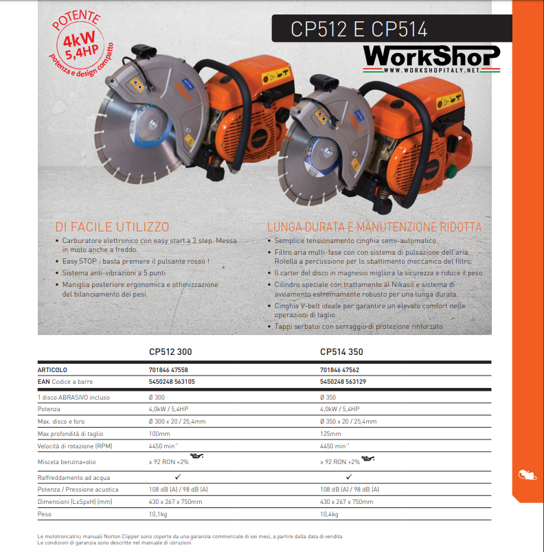 Mototroncatrici Norton Clipper CP512  CP514