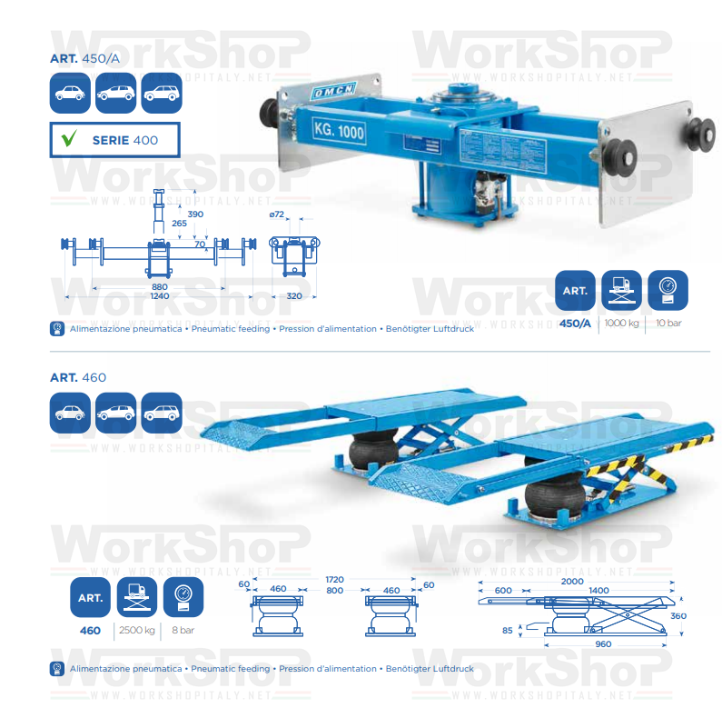 Traverse di sollevamento OMCN 203 450 450/a 460