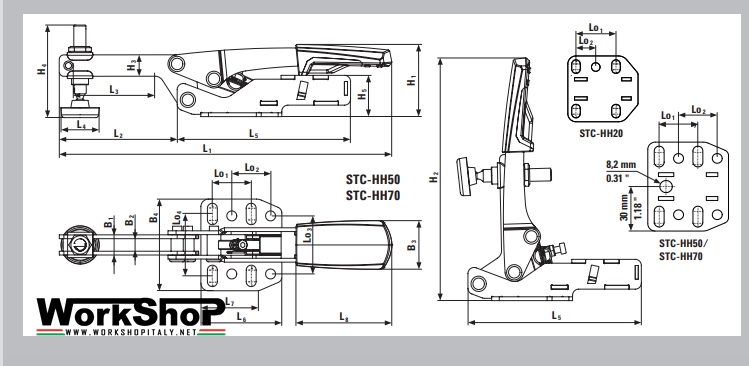Sistema di serraggio orizzontale Bessey STC-HH