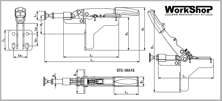 Sistema di serraggio a spinta Bessey STC-IHA