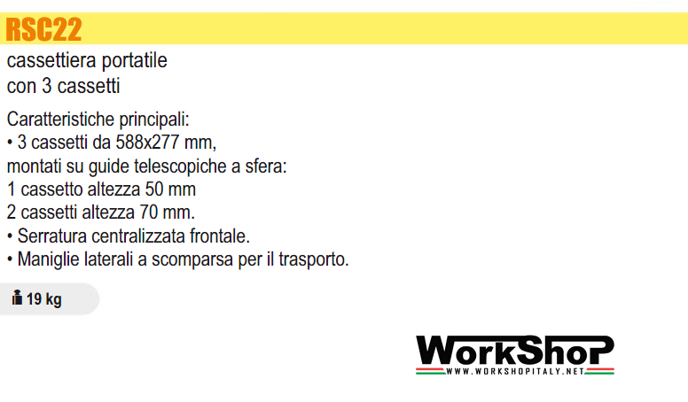 Cassettiera portatile 3 cassetti Beta RSC22